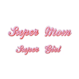 Vasalható matrica supermom, mix, 14x3,5-19,5x5 cm S/2