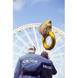 Vasalható matrica vőlegény fehér 30x6 cm