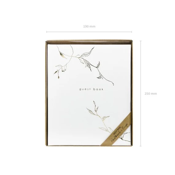Vendégkönyv 22 oldalas 20x24,5 cm fehér,arany
