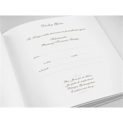 Vendégkönyv elsőáldozásra fehér gobelin 22 oldal