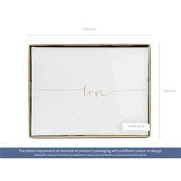 Vendégkönyv papír 24x18,5cm fehér,arany