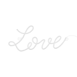 Világító LOVE felirat LED hálózati adapterrel, műanyag 61x27,4cm fehér