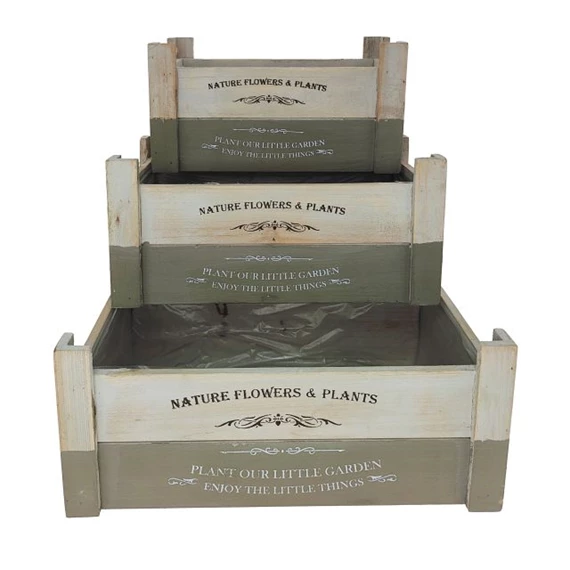 Virágláda feliratos, szögletes 30,5x18x11-13,5 cm S/3