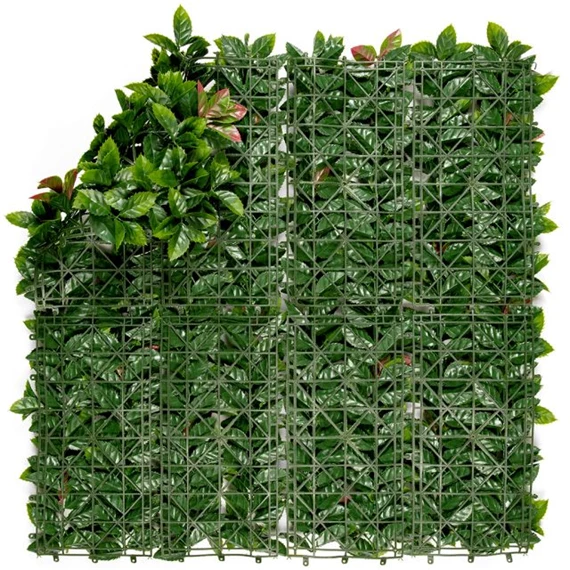 Zöldfal vörös babérlevelekkel 1x1 m