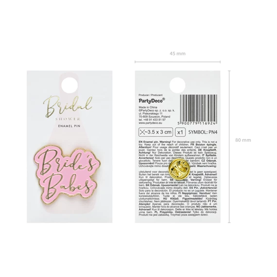 Zománc kitűző bride`s babes 3,5x3 cm