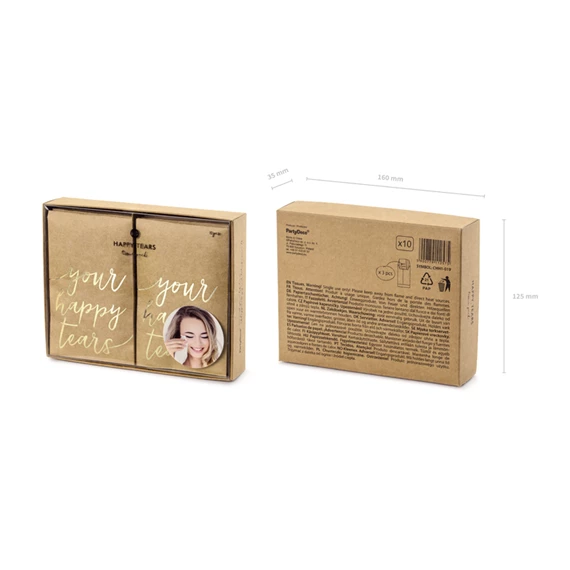 Zsebkendő a boldog könnyekhez arany 7,5x12 cm S/10